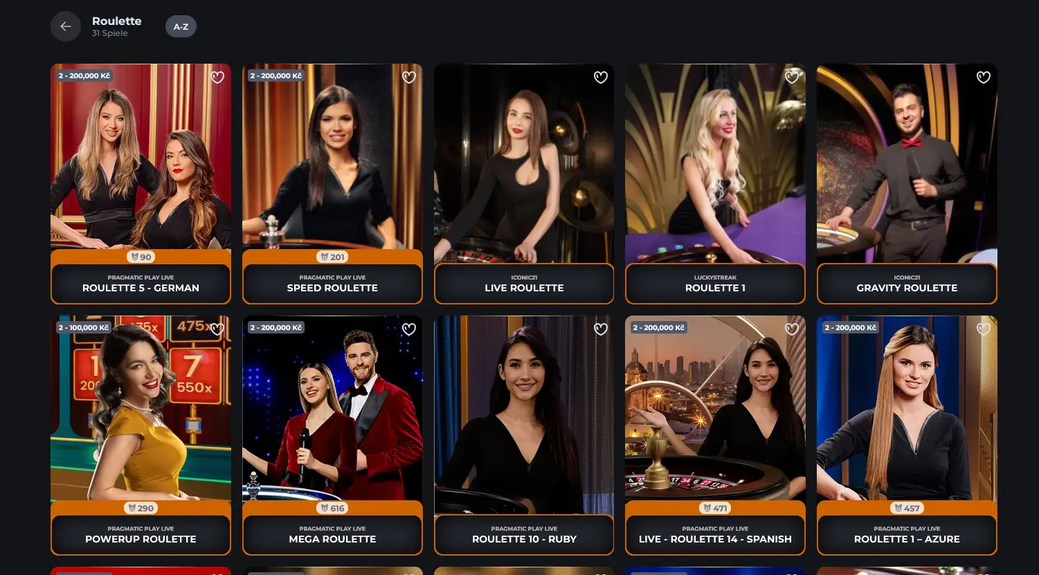 Live-Roulette-Tisch im Corgibet Casino